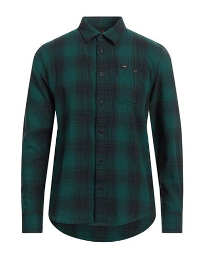 Shop Lee Man Shirt Dark Green Size S Cotton