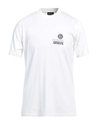 Shop Giorgio Armani Man T-shirt White Size 40 Viscose, Polyester