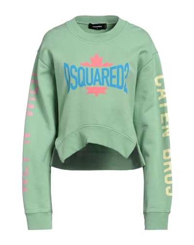 Shop Dsquared2 Woman Sweatshirt Light Green Size S Cotton