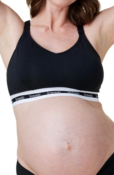 Bravado Designs Womens Black Original Stretch-jersey Pumping And Nursing Bra M+ In Black