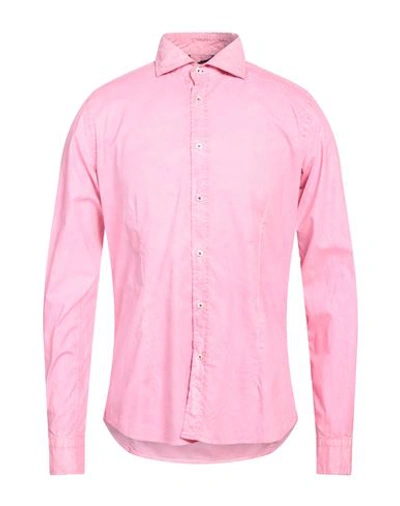 Shop Ploumanac'h Man Shirt Pink Size 17 Cotton, Elastane