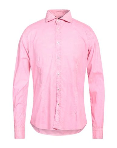 Ploumanac'h Man Shirt Pink Size 17 Cotton, Elastane In Pink