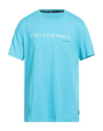 Shop Peuterey Man T-shirt Azure Size Xl Cotton In Blue