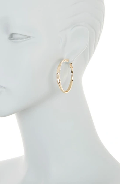Shop Nordstrom Rack 35mm Twist Hoop Earrings In White- Gold