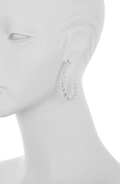 Shop Nordstrom Rack Crystal Chain Twist Hoop Earrings In Clear- Rhodium