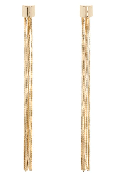 Shop Nordstrom Rack Snake Chain Fringe Earrings In Gold