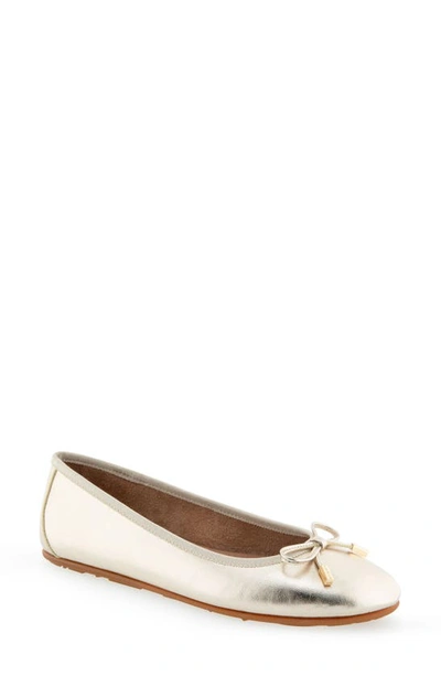 Shop Aerosoles Pia Ballet Flat In Soft Gold Pu