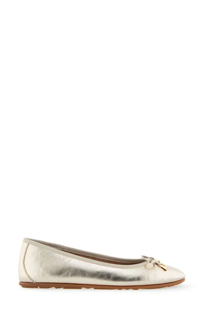 Shop Aerosoles Pia Ballet Flat In Soft Gold Pu