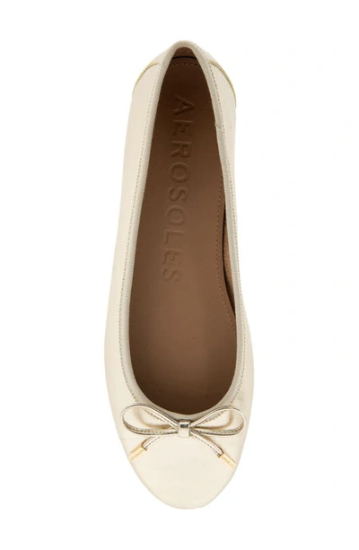 Aerosoles Women's Pia Casual Ballet Wedge Flats In Soft Gold Pu