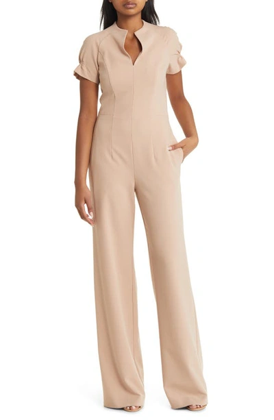 Black Halo Patel Short Sleeve Jumpsuit In Desert Sand