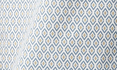 Rodd & Gunn Carrick Geo Print Short Sleeve Button-up Shirt In Sand/ Blue