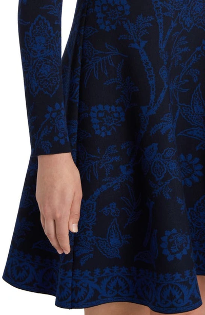 Shop Etro Paisley Jacquard Fit & Flare Minidress In Navy