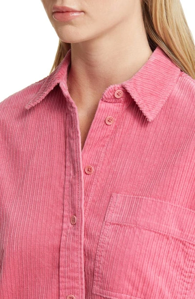 Shop Madewell Variegated Corduroy Button-up Shirt In Nouveau Pink