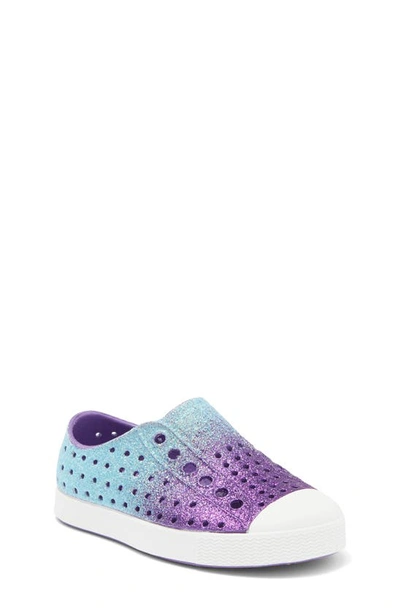 Shop Native Shoes Jefferson Bling Glitter Slip-on Sneaker In Saba Starfish/ Shell White