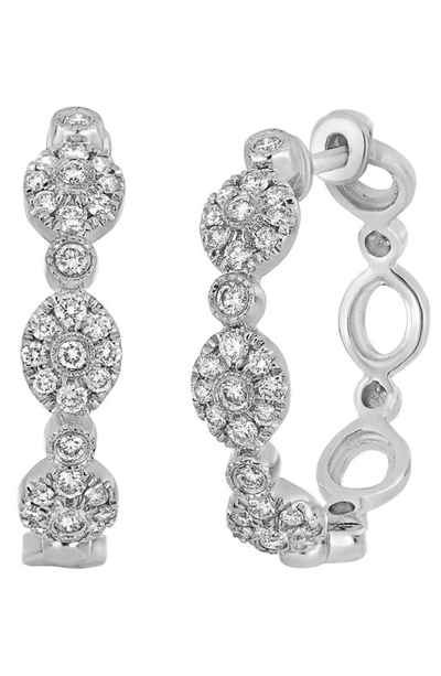 Shop Bony Levy Maya Diamond Hoop Earrings In 18k White Gold