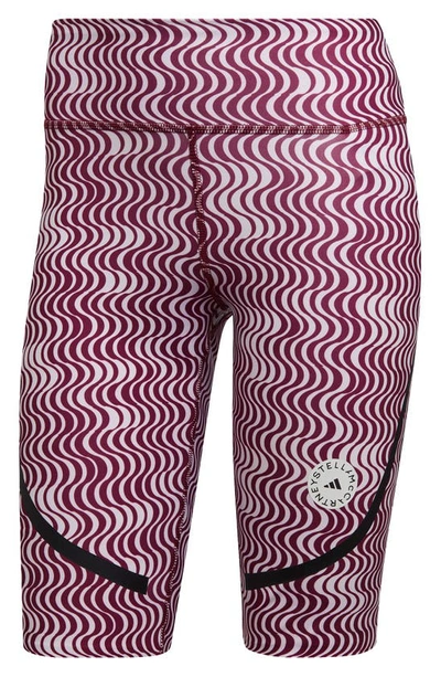 Shop Adidas Originals Adidas Stella Mccartney Printed Bike Shorts In Purple/white