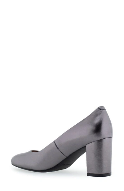 Aerosoles Ebel Dress-pump-mid Heel In Gunmetal Metallic Leather