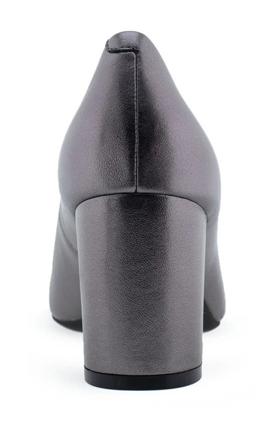 Aerosoles Ebel Dress-pump-mid Heel In Gunmetal Metallic Leather