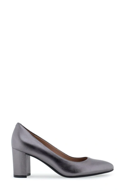 Aerosoles Ebel Dress-pump-mid Heel In Gunmetal Metallic Leather