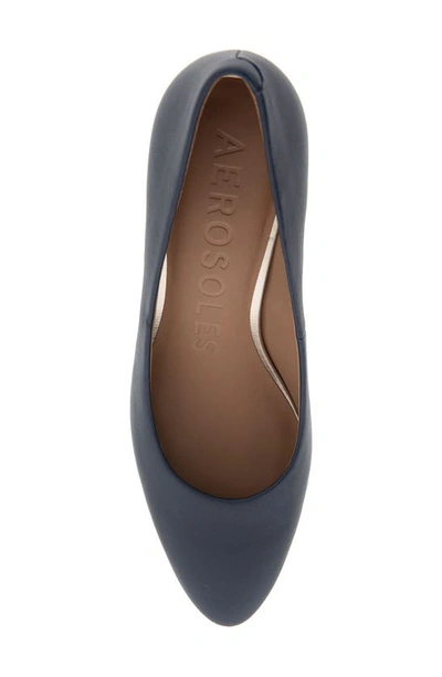 Shop Aerosoles Betsy Pump In Navy Leather