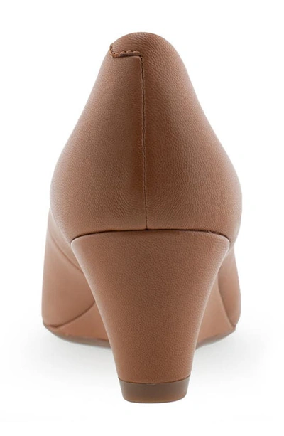 Aerosoles Iris Dress-pump-wedge In Tan Leather