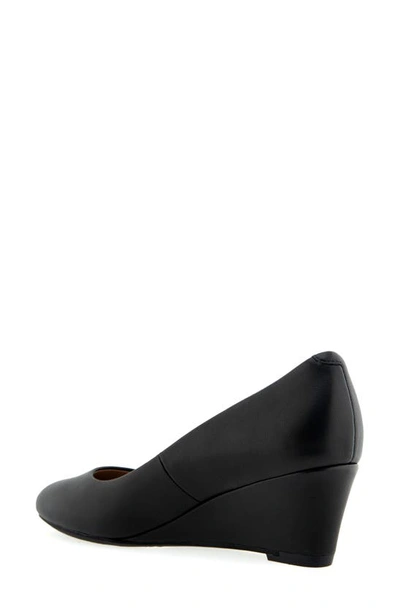 Aerosoles Inner Circle Womens Slip On Wedge Heels In Black Leather