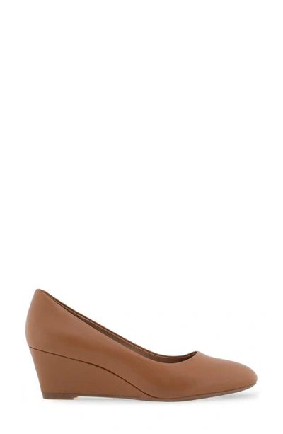 Shop Aerosoles Iris Wedge Pump In Tan Leather