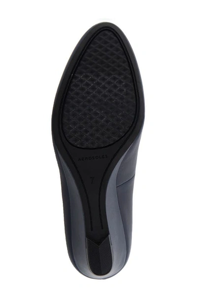 Shop Aerosoles Iris Wedge Pump In Navy Leather