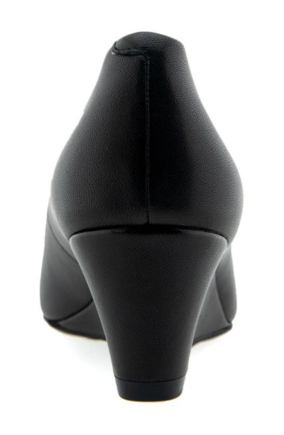 Aerosoles Inner Circle Womens Slip On Wedge Heels In Black Leather