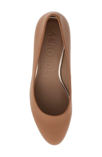 Aerosoles Iris Dress-pump-wedge In Tan Leather