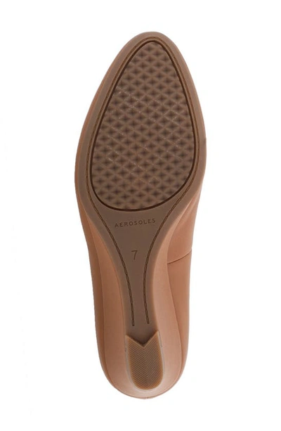 Aerosoles Iris Dress-pump-wedge In Tan Leather