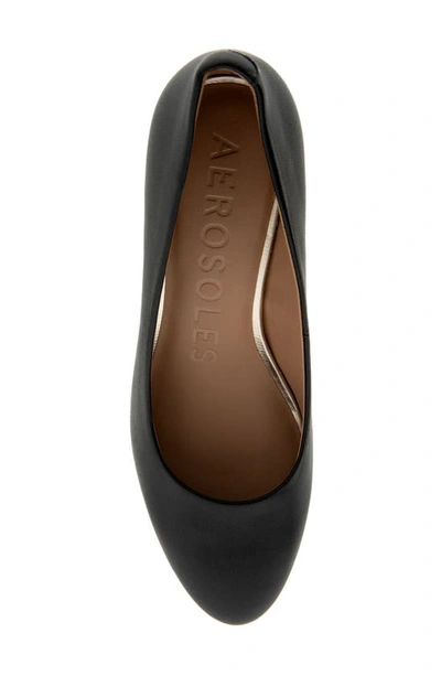 Aerosoles Inner Circle Womens Slip On Wedge Heels In Black Leather