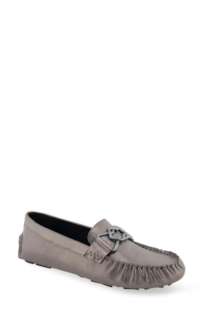 Shop Aerosoles Gaby Driving Shoe In Graphite Leather