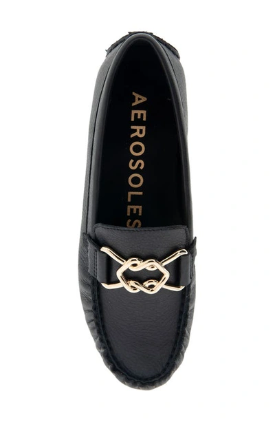 Shop Aerosoles Gaby Driving Shoe In Black Leather