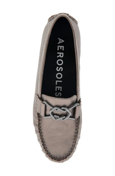Aerosoles Gaby Driving Shoe In Graphite Leather
