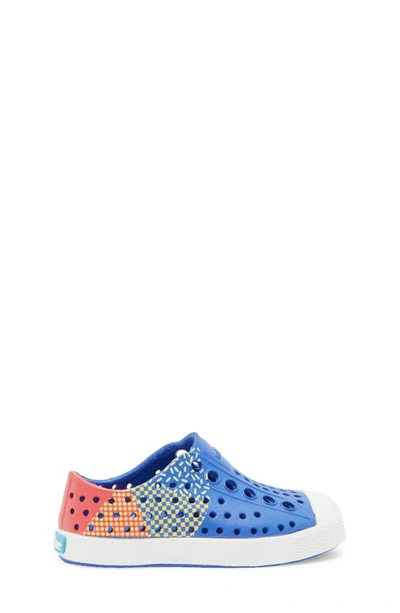 Shop Native Shoes Jefferson Colorblock Sugarlite Slip-on Sneaker In Uv Blue/ Shell White/ Hypcity