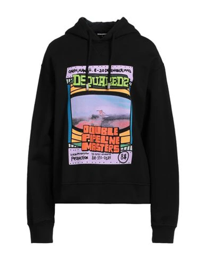 Dsquared2 Woman Sweatshirt Black Size L Cotton In Black