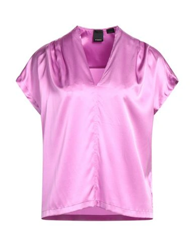 Pinko Woman Top Mauve Size 10 Silk, Elastane In Purple