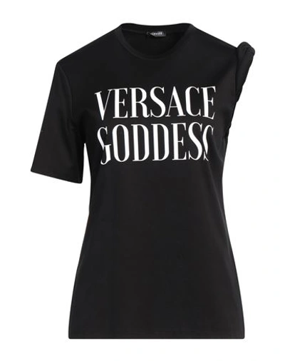 Shop Versace Woman T-shirt Black Size 4 Cotton