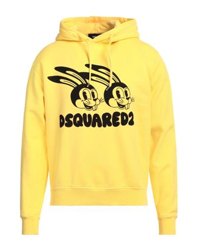Shop Dsquared2 Man Sweatshirt Yellow Size L Cotton