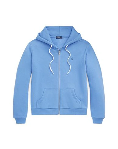 Shop Polo Ralph Lauren Woman Sweatshirt Light Blue Size L Cotton, Polyester