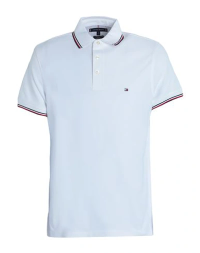 Shop Tommy Hilfiger Man Polo Shirt White Size L Cotton, Elastane