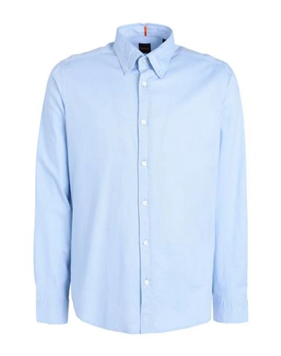 Shop Hugo Boss Boss Man Shirt Light Blue Size Xl Cotton