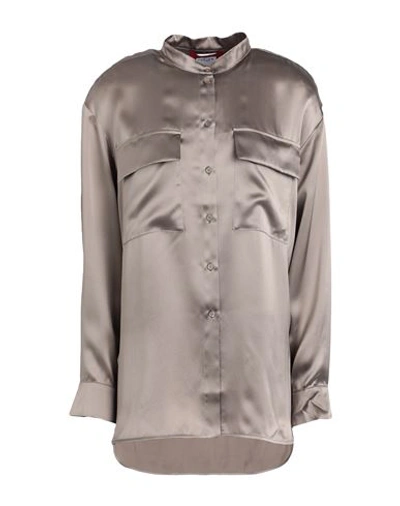 Shop Max & Co . Livorno Woman Shirt Dove Grey Size 10 Silk