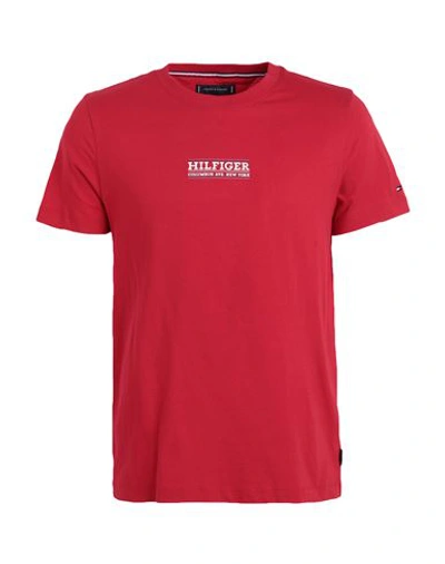 Shop Tommy Hilfiger Man T-shirt Red Size L Cotton