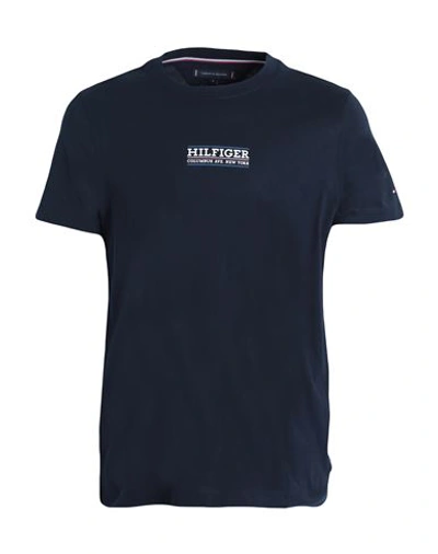 Shop Tommy Hilfiger Man T-shirt Navy Blue Size L Cotton
