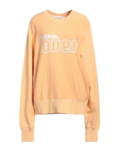 Shop Golden Goose Woman Sweatshirt Apricot Size S Cotton In Orange