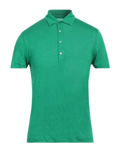 Shop Majestic Filatures Man Polo Shirt Emerald Green Size Xxl Linen, Elastane