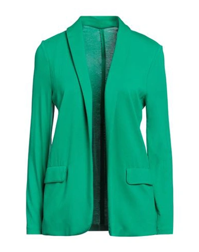 Shop Majestic Filatures Woman Blazer Green Size 2 Viscose, Elastane