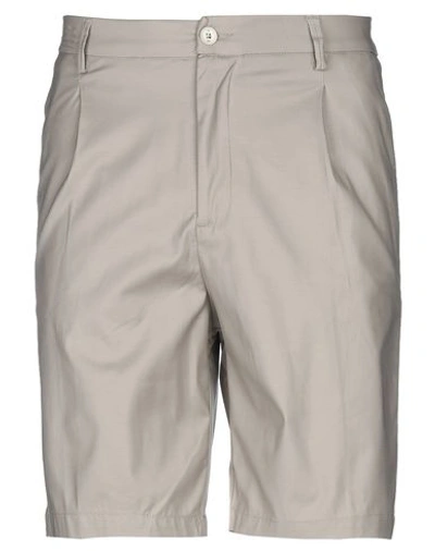 Shop Yan Simmon Man Shorts & Bermuda Shorts Dove Grey Size 32 Cotton, Elastane